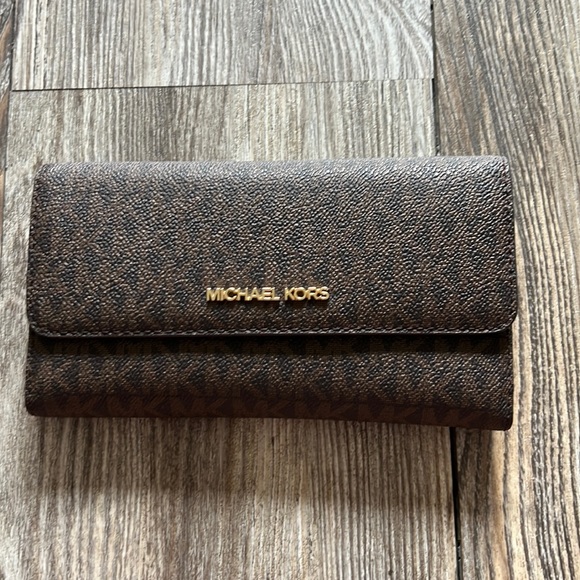 Michael Kors Handbags - 5. Michael Kors Large Logo and Leather Tri-Fold Wallet